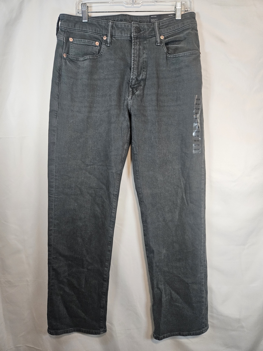 American Eagle Men's Straight Jeans in Washed Stone Gray Easyflex